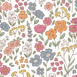 Large Blooming Wildflowers in Summer Breeze
