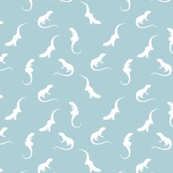 Iguana Silhouette in Powder Blue