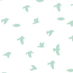Flock Silhouette in Mint on White