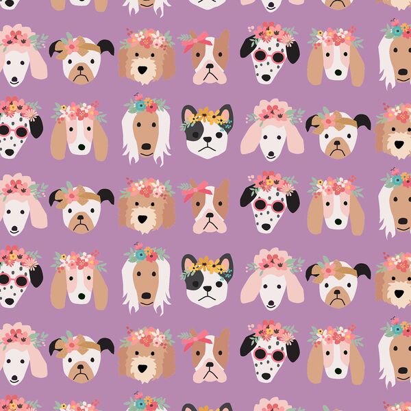 Flower Pups in Violet