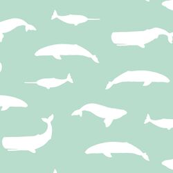 Whale Silhouette in Mint