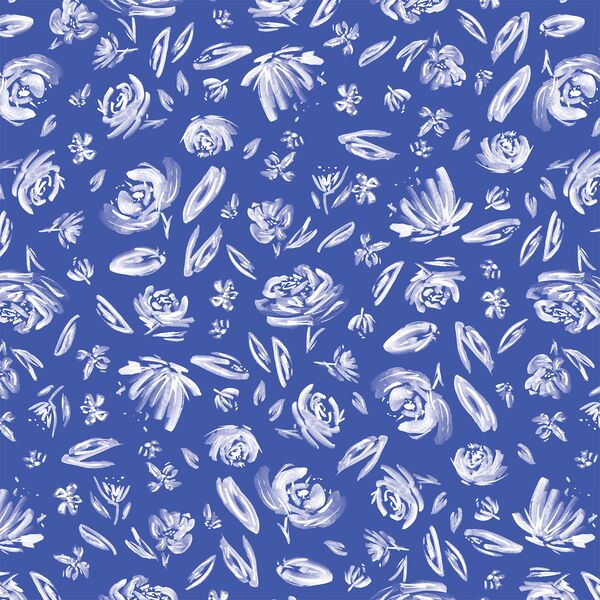 Spring Flowers in Lapis Blue