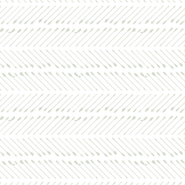 Chevron Arrows in Light Sage on White