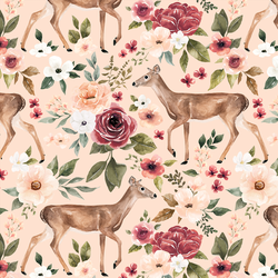 Deer Floral in Light Pink