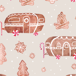 Large Gingerbread Campers in Oatmeal