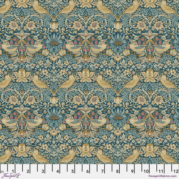 Mini Strawberry Thief in Teal