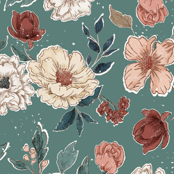 Blooming Vintage in Teal