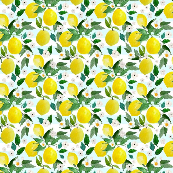 Small Lemons in Spring Breeze Stripes
