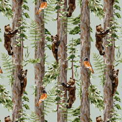 Woodland Climbers in Misty Green