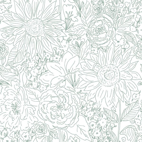 Paperie in Winter Green on White