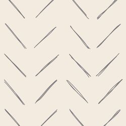 Large Chevron in Silver Filigree Gray on Egret