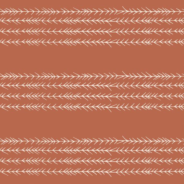 Pine Stripe in Burnt Orange and Pale Pink