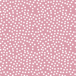 Little Modern Polka Dot in White on Muted Cranberry