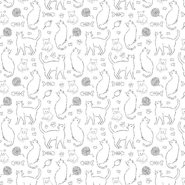 Little Cat Sketches in Notebook