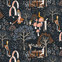 Adventures in Wonderland Forest in Navy