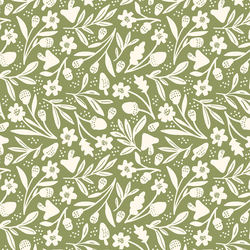 Falloween Floral in Green Apple