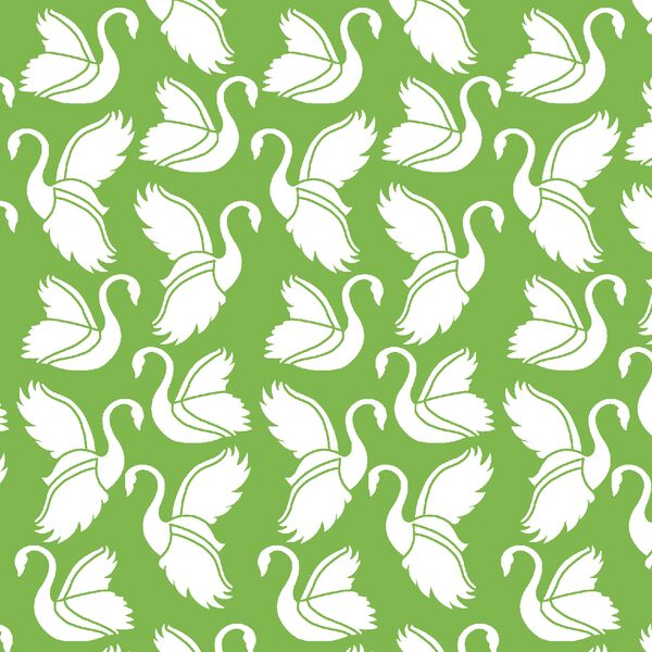 Swan Silhouette in Greenery