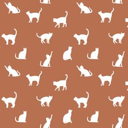 Cat Silhouette in Terracotta