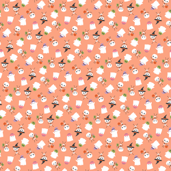 Small Ghosts and Ghouls in Orange Glow