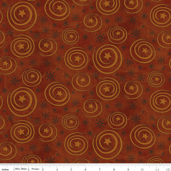 Stars And Swirls in Rusty Oak