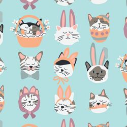 Large Easter Cats in Aqua