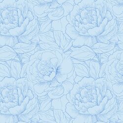 Peony Sketch in Soft Rain