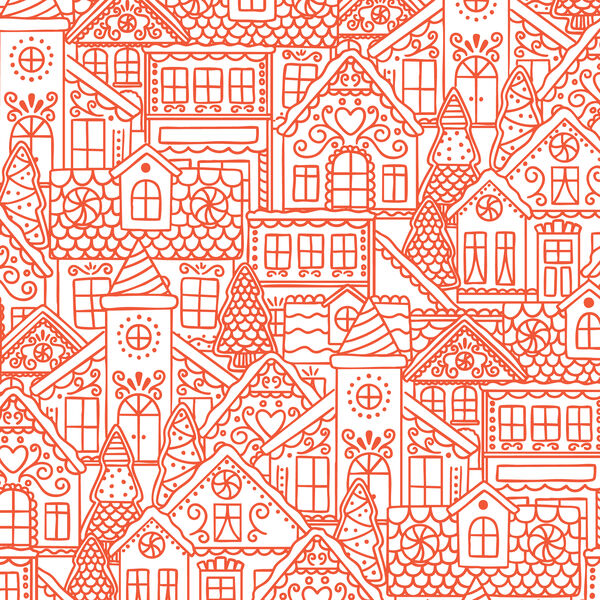 Gingerbread Village in Red