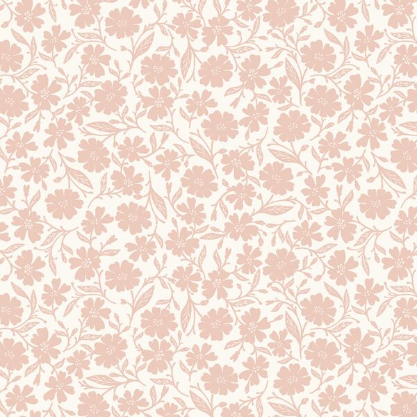 Sweet Blooms in Tissue Pink on Ivory