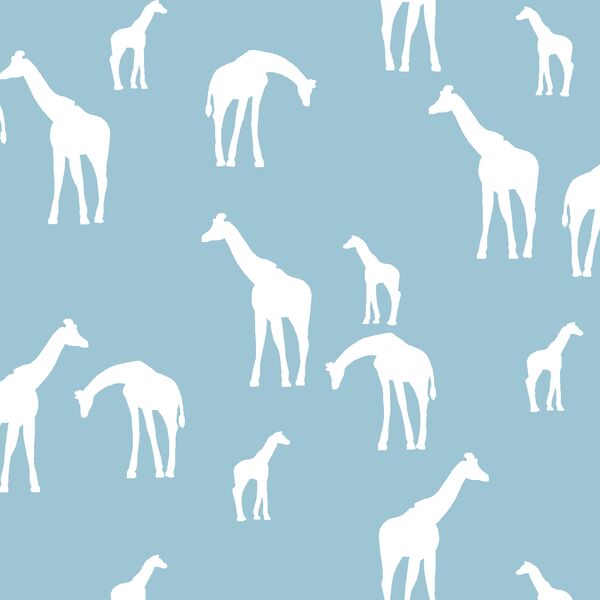 Giraffe Silhouette in Bluebell