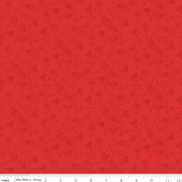 Flower Vines in Red