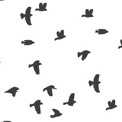 Flock Silhouette in Onyx on White