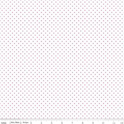 Swiss Dot in Hot Pink on White
