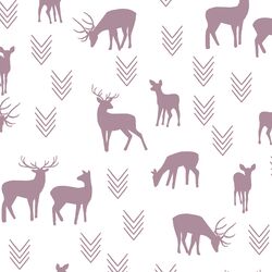 Deer Silhouette in Celestial on White