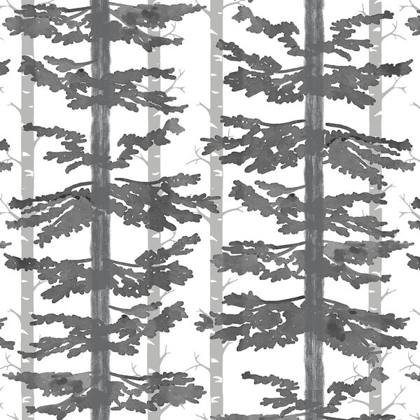 Treeline in Charcoal and Pebble