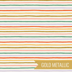 Festive Stripe in Cream Metallic