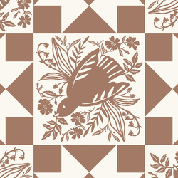 Dove Tile Faux Patchwork in Mocha Mousse