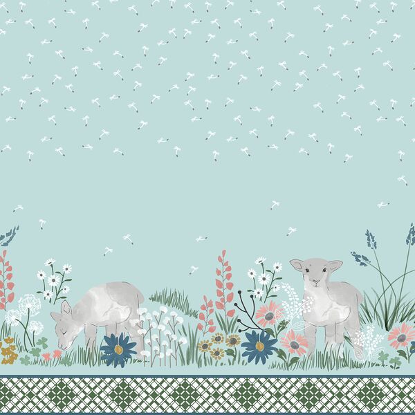Spring Meadow Border in Glacier Blue