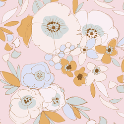 Large Dakota Flowers in Pastel Pink