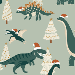 Large Christmas Dinosaurs in Mint Green