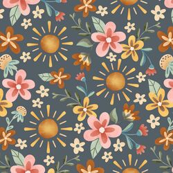 Glowing Sun Floral in Deep Sea