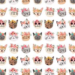 Flower Cats in Boho