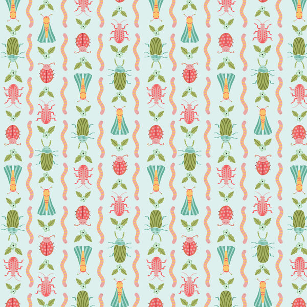 Crawling Critters in Light Turquoise