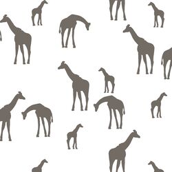 Giraffe Silhouette in Stone on White