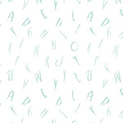 Letters in Light Aqua
