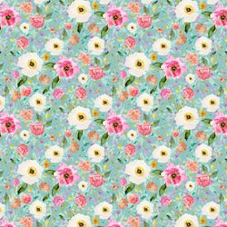 Small Sweet Treat Floral in Aqua Ice