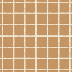 Stitched Grid in Ivory on Tawny