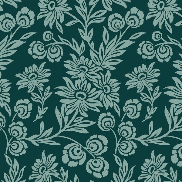 Handpicked Daisies in Emerald and Blue Haze