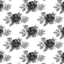 Corsage in Black on White