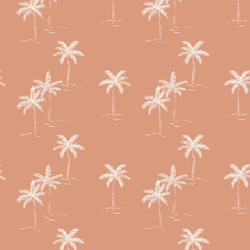Sketched Palms in Pink Clay