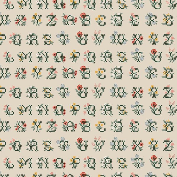Cross Stitch Letters in Linen